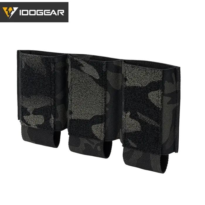 Poche triple chargeurs IDOGEAR 3598 : étui élastique hook loop accès rapide pour plateformes tactiques