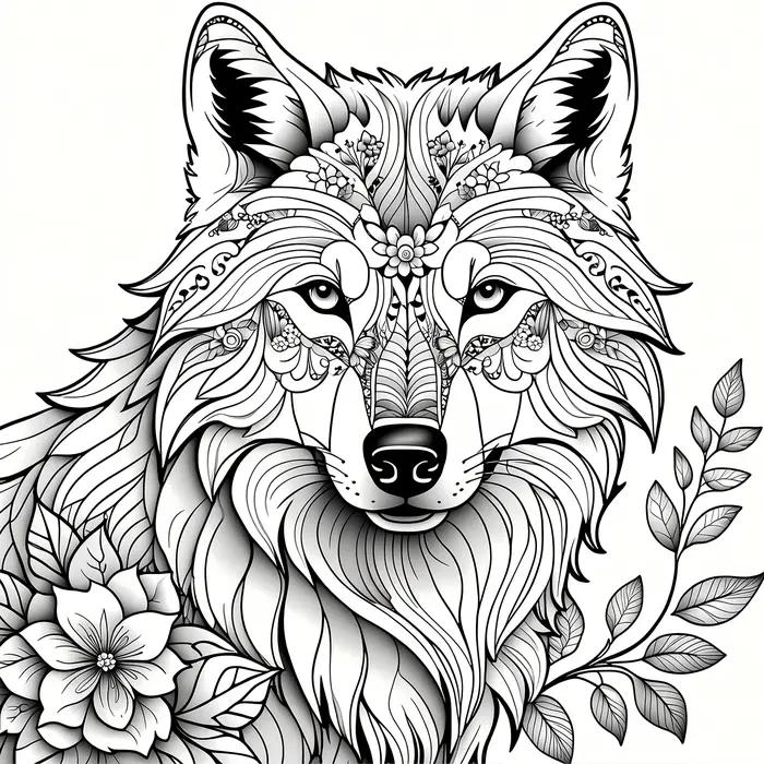 Livre de coloriage Wolf Pack pour adultes 20 pages de loups de prairie détaillés thérapie art thérapeutique pour adultes occasions spéciales relaxation et créativité