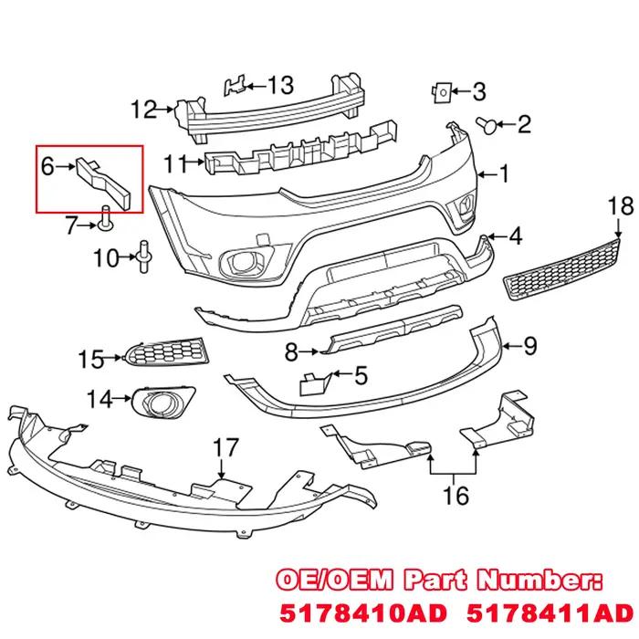5178410 AD AD 5178411 AD paire de supports de montage de Guide de pare-chocs avant gauche droit, ret