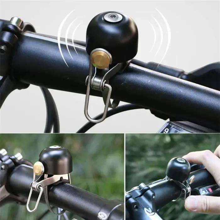 Sonnette de vélo classique rétro, son clair et fort, en acier et cuivre, anneau de guidon de vtt, kl