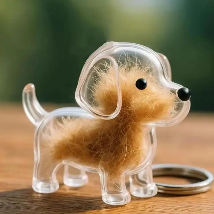 Boîte de rangement de poils de chien en forme de chien