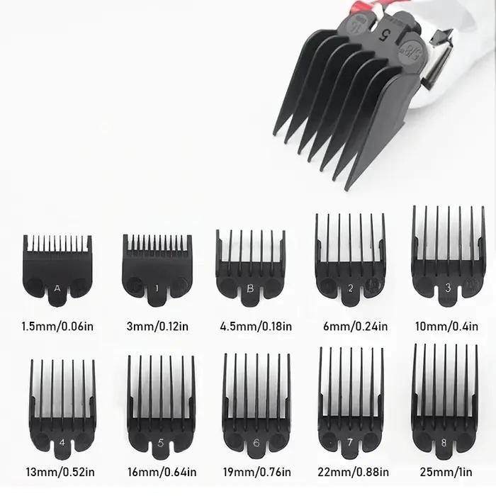 Peignes de coupe de cheveux universels, 10 pièces, pour tondeuse à cheveux professionnelle, accessoi