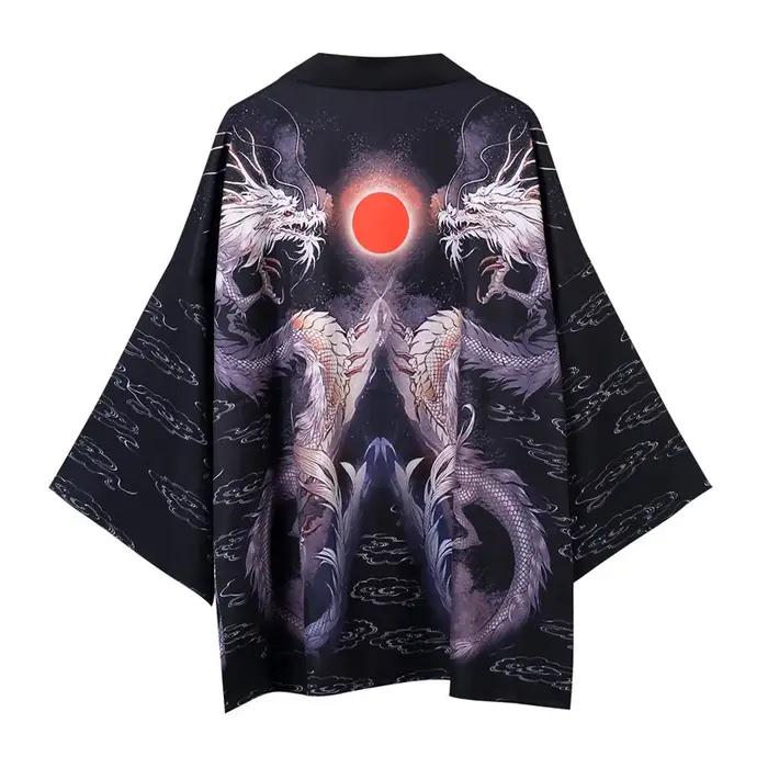 Kimono vintage traditionnel japonais pour hommes et femmes, cardigan samouraï yukata, vêtements de rue quotidiens de haute qualité polyester pour printemps été automne