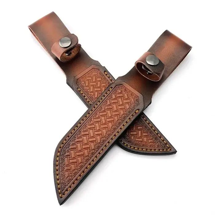 Gaine de couteau en cuir marron pour la chasse, étui à lame