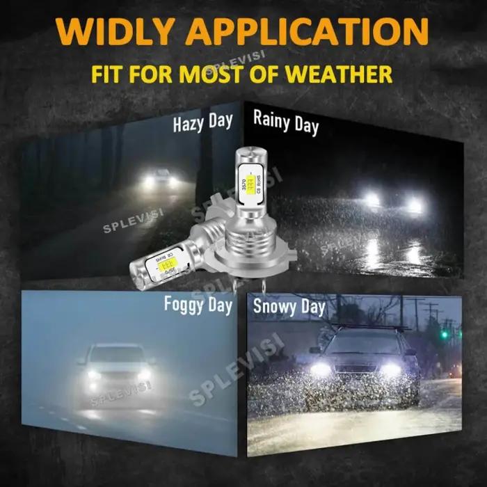 Phare LED blanc au xénon H4/9003, faisceau haut et bas + feu antibrouillard 881, Compatible avec Hyu