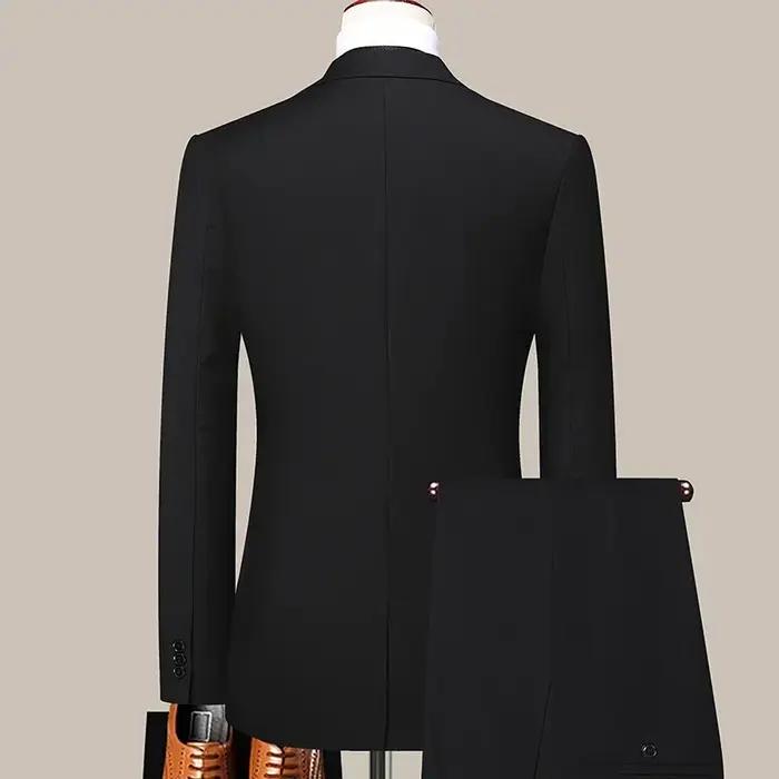 S-8XL (Blazer + pantalon) mode homme affaires décontracté extérieur Gentleman tendance simple bouton