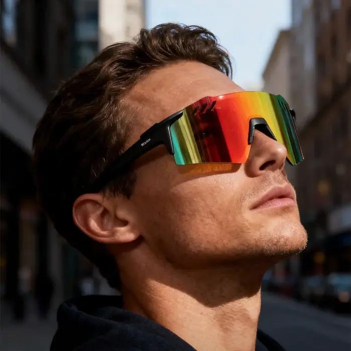 Lunettes de sport photochromiques SCVCN sans monture - Randonnée, vélo, running - Hommes 1 verre