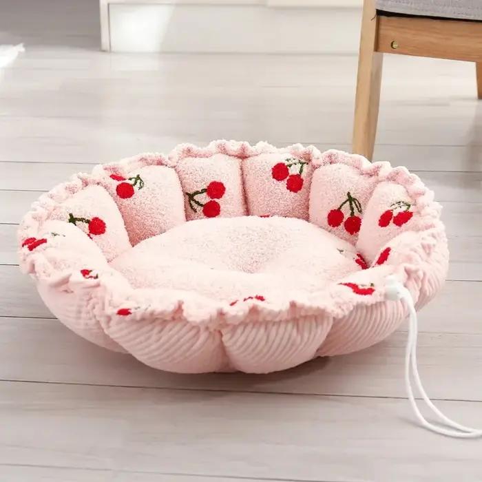 Coussin de maison pour chien pour réchauffement d'hiver, tapis de lit réglables avec fond antidérapa