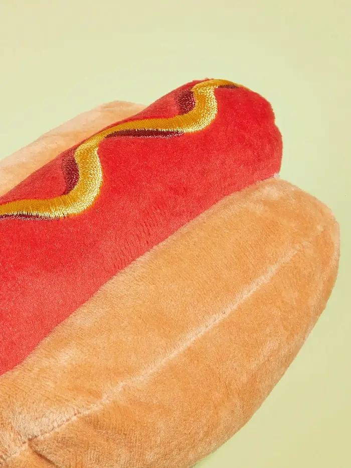 Jouet Hot Dog Peluche Grinçant en Polaire Pour Chiens Durables Occasions Spéciales Jeu Câlinage