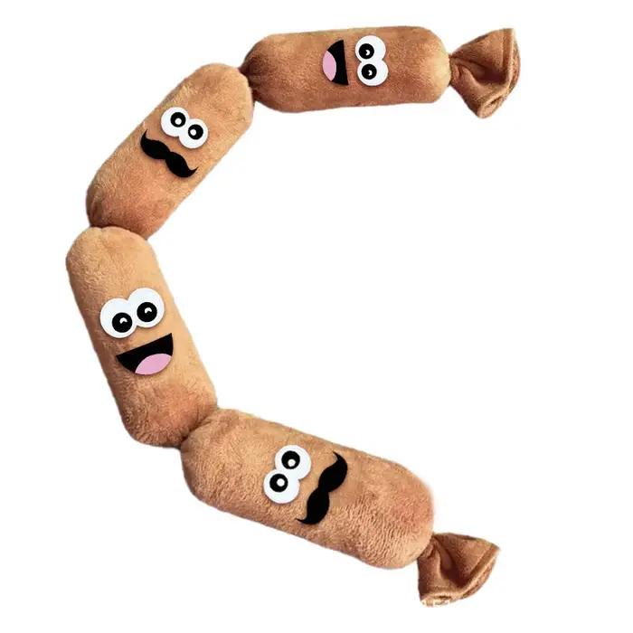 Jouet à mâcher en forme de saucisse pour chien avec son intégré pour amusement et soulagement de l'anxiété usage à la maison et en extérieur