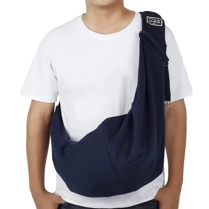 Sac de transport pour chiots de compagnie, sac à bandoulière en coton pour chien de voyage en plein