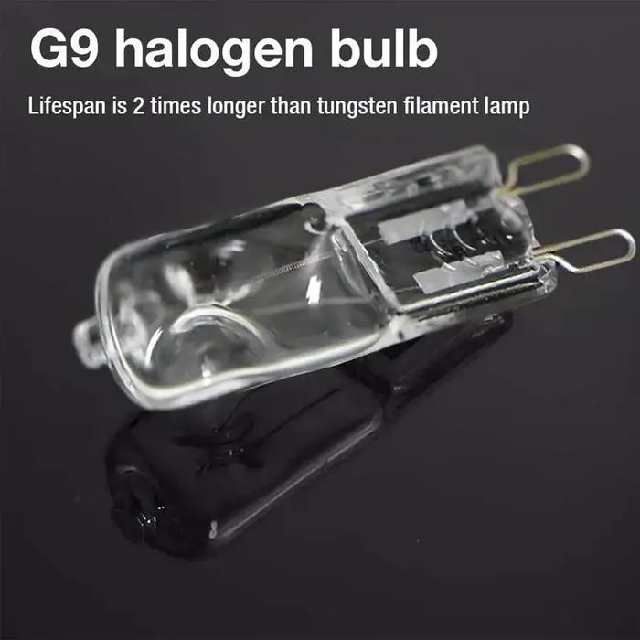 Ampoule halogène G9 40W pour micro-ondes, éclairage de four, verre transparent, chaque éclairage int