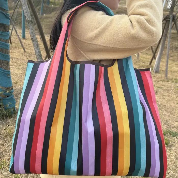 Sac d'épicerie écologique, sac à main réutilisable durable, sac de voyage imperméable, sac à bandoulière grande capacité, sac fourre-tout en tissu Oxford pour homme et femme, idéal pour les voyages, les courses et les occasions spéciales