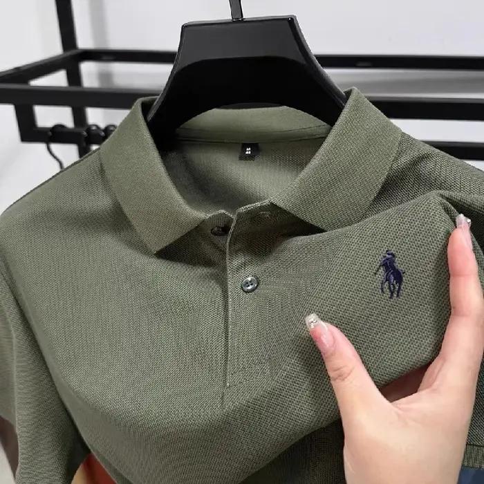 100% pur coton à la mode personnalisé hommes classique poney brodé confortable polo été nouveau décontracté à manches
