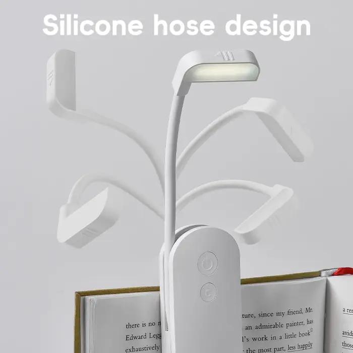 Lampe de lecture à clipser LED – Lampe de lecture réglable, portable et rechargeable par USB pour la