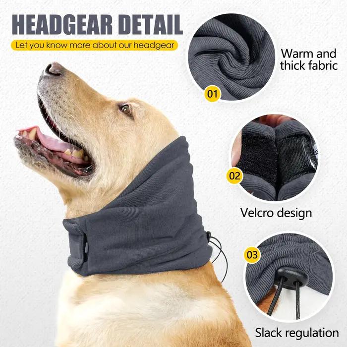 Hoodie apaisant pour chien avec cache-oreilles anti-bruit pour soulager l'anxiété - Bandeau doux