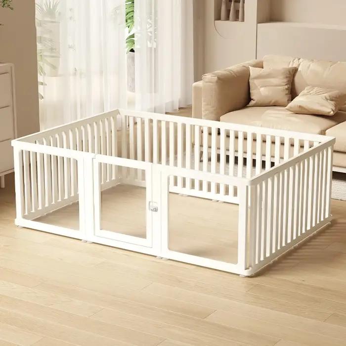 Parc d'intérieur pour chien Cage avec porte grande clôture portable pour chiens panneau transparent en acrylique clôtures pour animaux de compagnie fournitures ménagères pour chiots