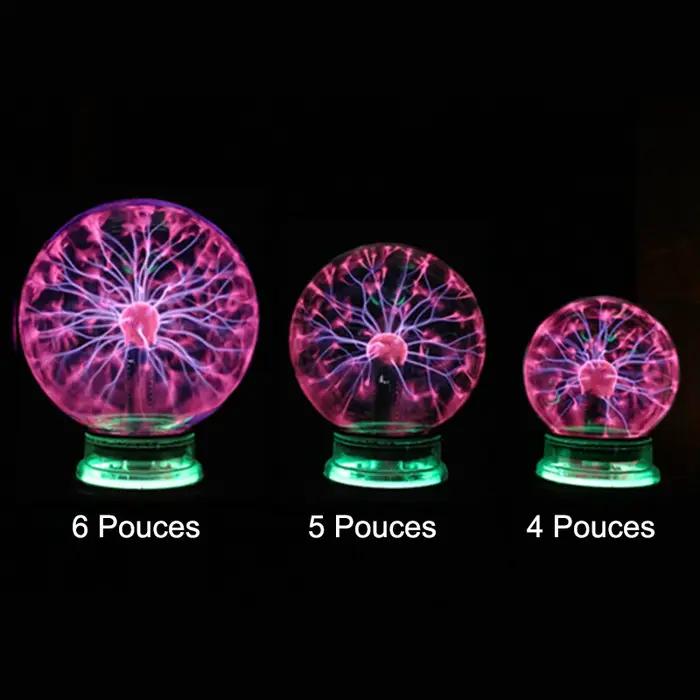 Lampe à boule de plasma magique en verre