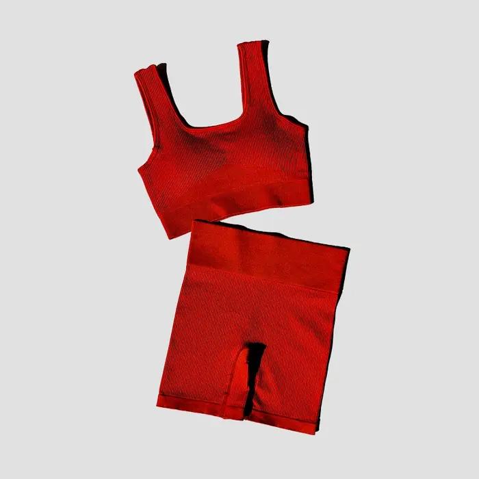 Ensemble de Yoga pour Femmes Wareball 2 Pièces Soutien-Gorge Sexy Sans Couture Short de Sport Vêtements d'Entraînement Occasions Spéciales