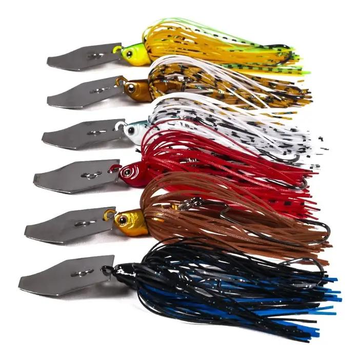 Leurre métallique avec jupe en caoutchouc, appât Él, wobJeff, buzzbait, jigging, cuillère spinner po