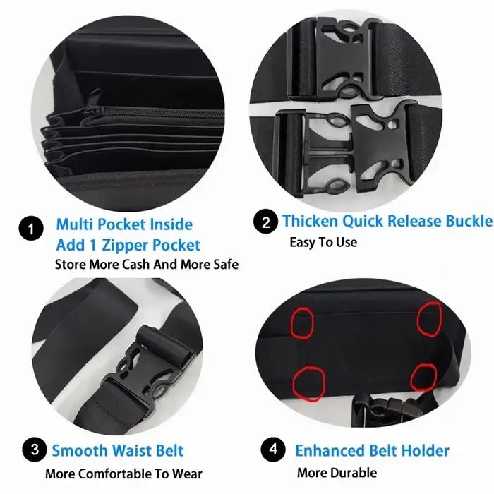 Créatif Portable stockage de pièces de monnaie Multi poches Euro portefeuille taille sac 8 fentes Eu