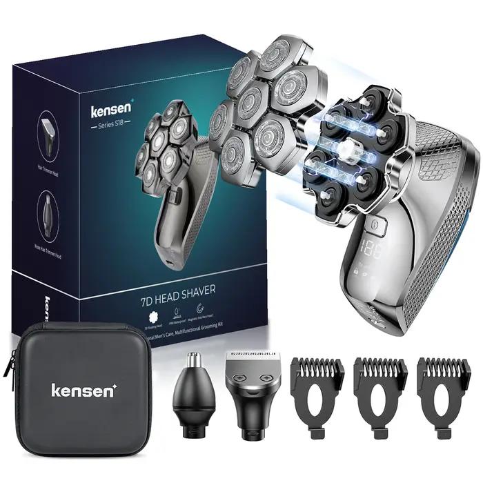 KENSEN 5 en 1 rasoir électrique à tête magnétique 7D lame flottante Kit de toilettage pour hommes