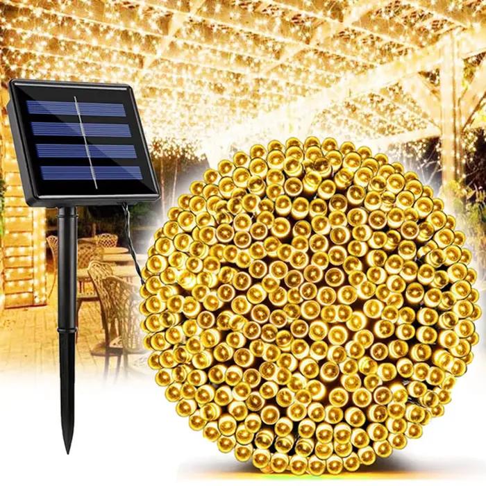 Guirlande lumineuse LED à énergie solaire, imperméable, pour l'extérieur, féerique, pour Patio, mari