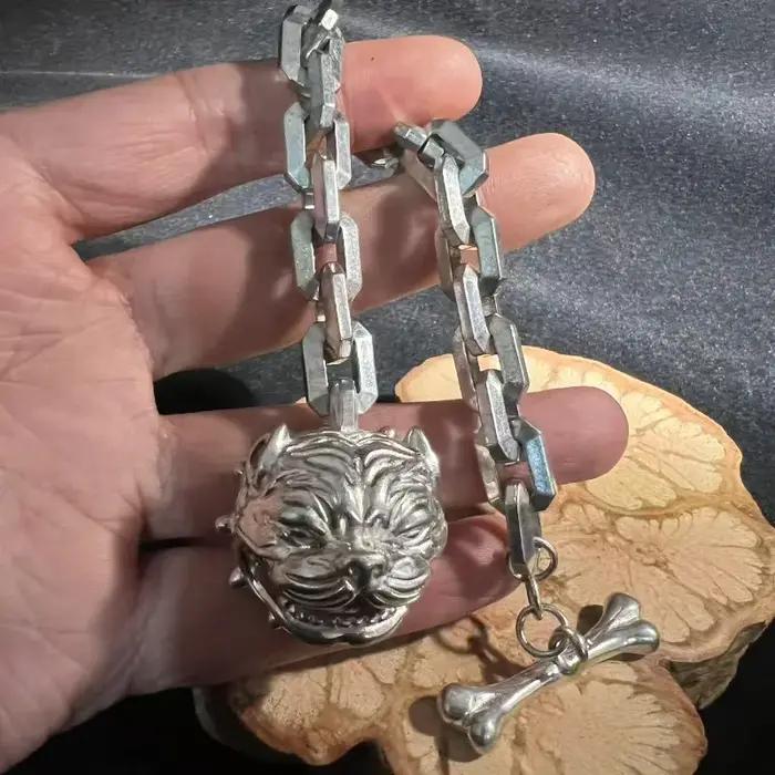 Nouveau Bracelet Tête de Chien en Argent Tibétain S925 2026, Protection Contre le Mal et Porte-Bonheur, Bijou Unisexe Vintage, Cadeau Social Idéal
