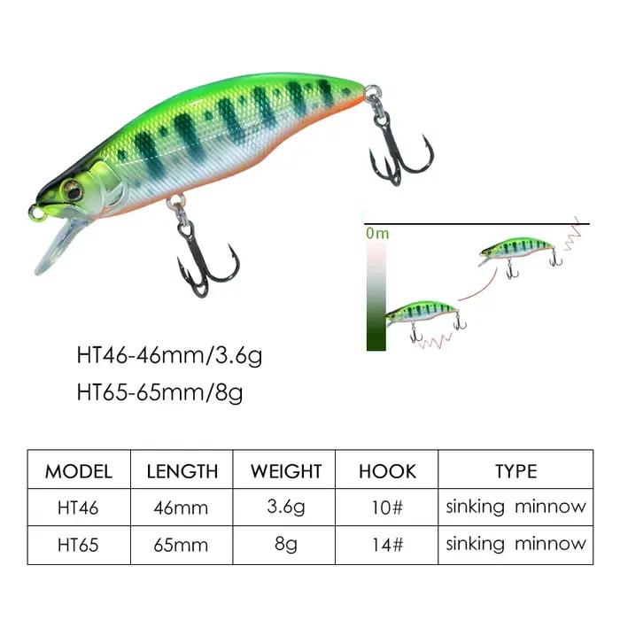 LETOYO 46mm 3.6g/65mm 8g coulant vairon truite leurre de pêche Wobblers appât artificiel pour truite