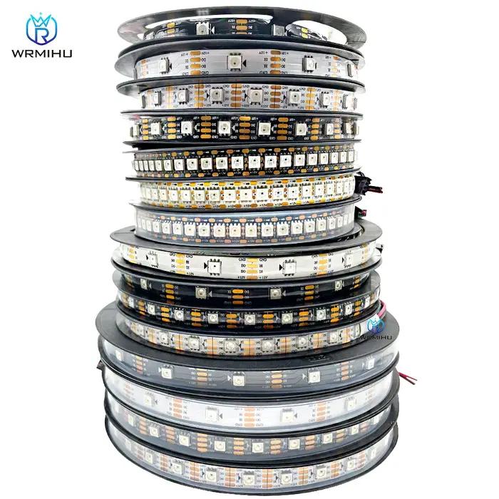DC12V WS2815 5050RGB 5 m/rouleau 30/60/144 LED s/m noir/blanc PCB IP30/IP65/IP67 adressable individu