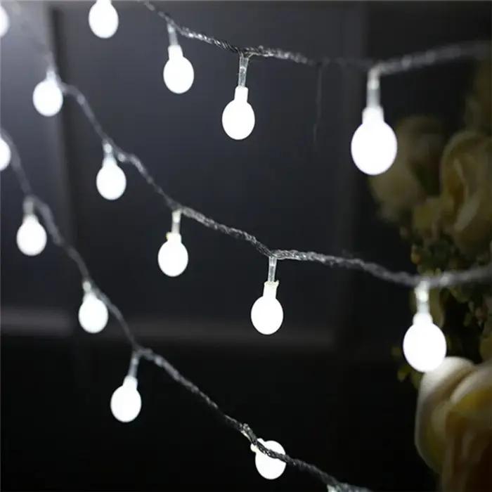 Guirlande lumineuse boule LED, 5M 10M 20M 30M 50M, ampoule de noël, guirlande lumineuse féerique, lu