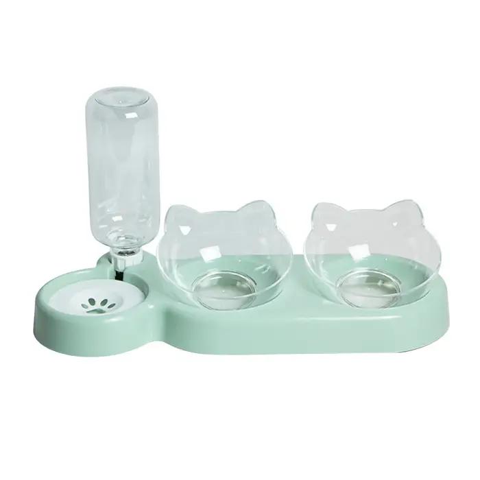 Fournitures pour animaux de compagnie Bols surélevés pour chats et chiens Mangeoires doubles durable