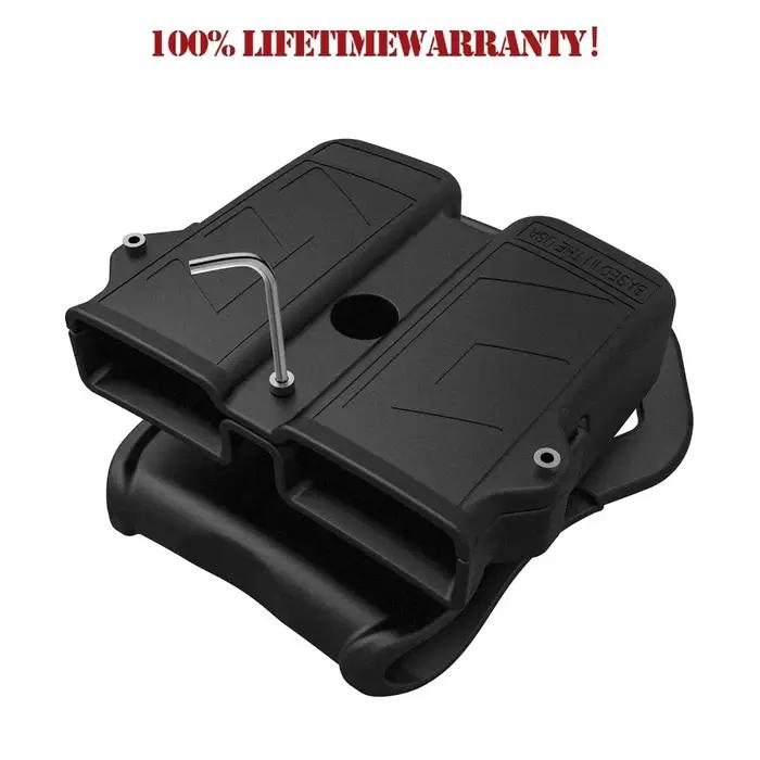 Double support universel pour 9mm 10mm.40.45 pile pistolet Magazine étui pochette porte-pistolet 92A Glock G17 G19 G26 G22 1911