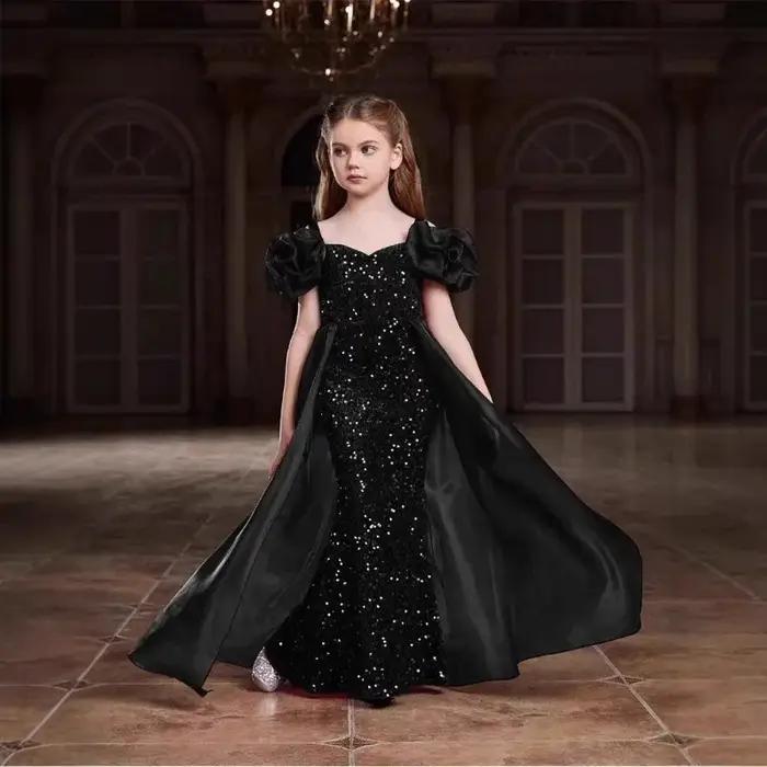Robe de soirée pour enfants filles, robe de soirée, Piano, violon, spectacle, spectacle, hôte, modèl