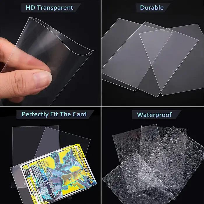 Pochettes transparentes pour cartes à jouer, pocommuniste de protection pour jeu de société Pokémon,