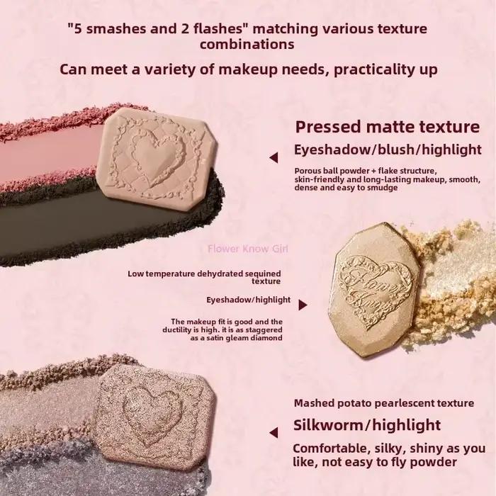 Flowerkaren fraise Cupidon Collection Palette de teint du visage Blush fard à paupières surligneur f