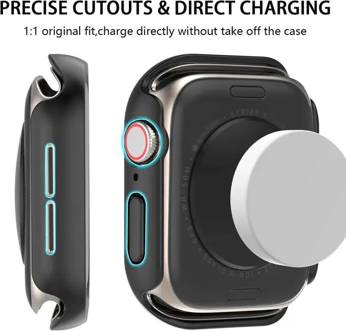 Coque protection Apple Watch 46mm 44mm 40mm - Protège-bumper PC pour iWatch Series 8 à 3