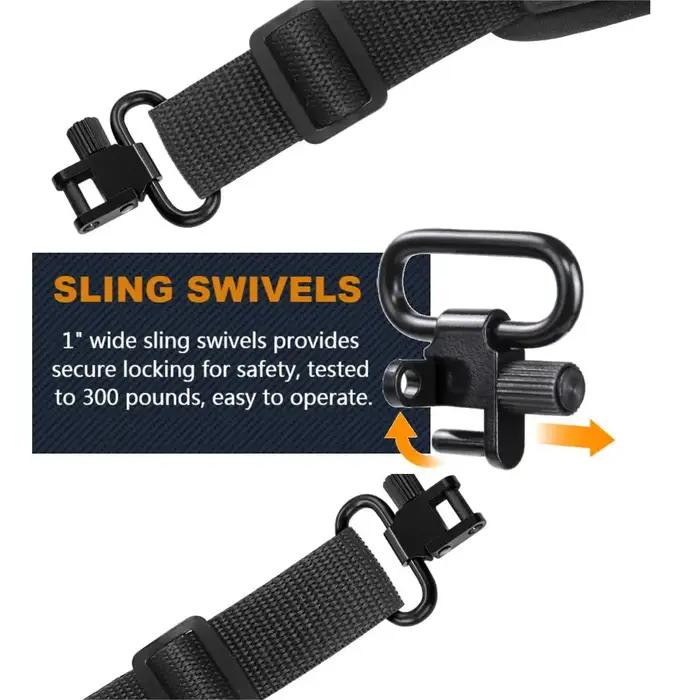 Sangle de chasse pour fusil à 2 points avec rembourrage pivotant