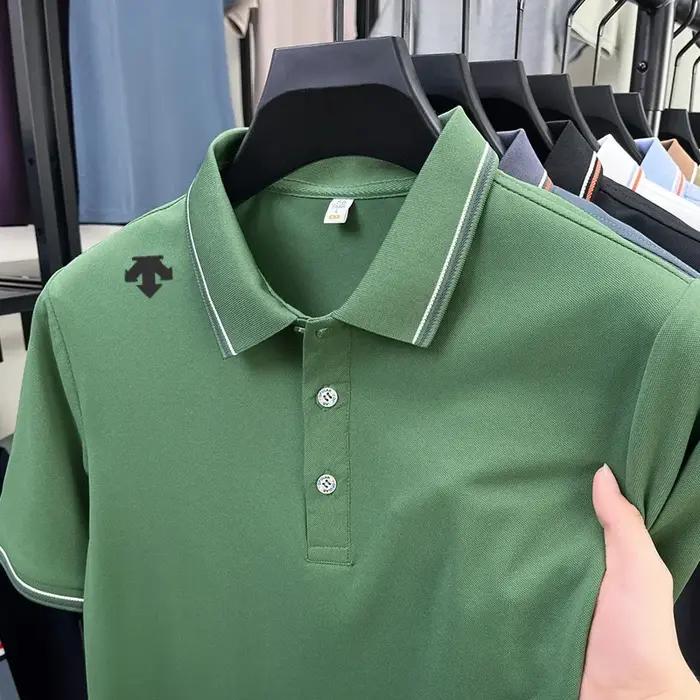 Polo décontracté de luxe haut de gamme pour homme avec logo brodé – Nouvelle collection été, respirant, idéal pour le golf et les affaires, à manches courtes