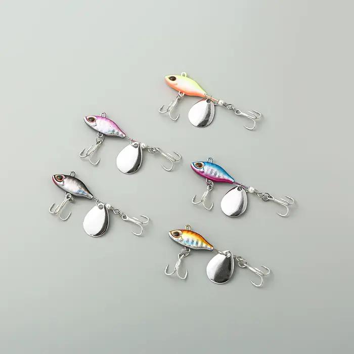 Appât de pêche en eau de mer Spinner à queue rotative 7/10/14g en couleur blanche, bourgogne, jaune, rouge et violet pour pêche en mer, lac, rivière et plage