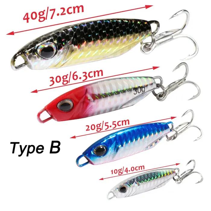 Leurre de pêche au gabarit en métal 10g 20g 30g 40g Shore Casting Swimbait cuillère Spiner Laser LAK