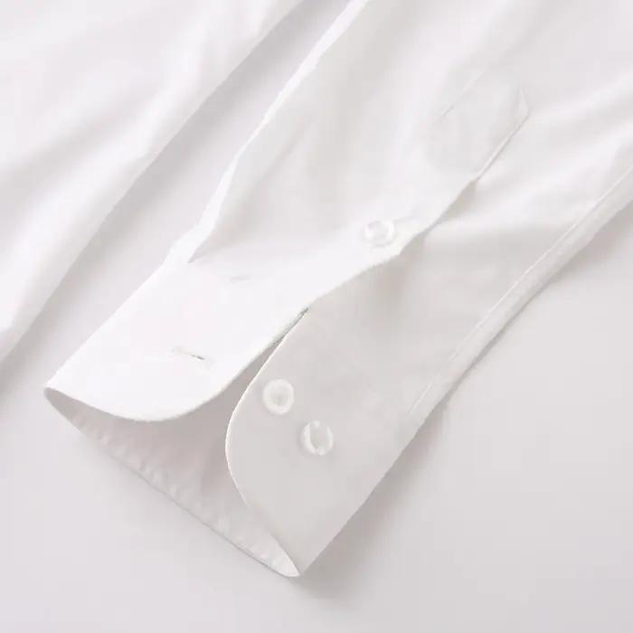 Chemises habillées blanches confortables et résistantes aux rides pour hommes, sur mesure, noires, s