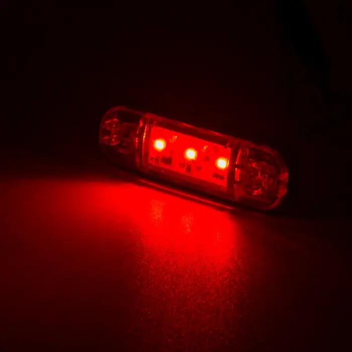 10 pièces 12V 24V voyant d'avertissement 3 LED feu de position latéral ovale dégagement Orange blanc
