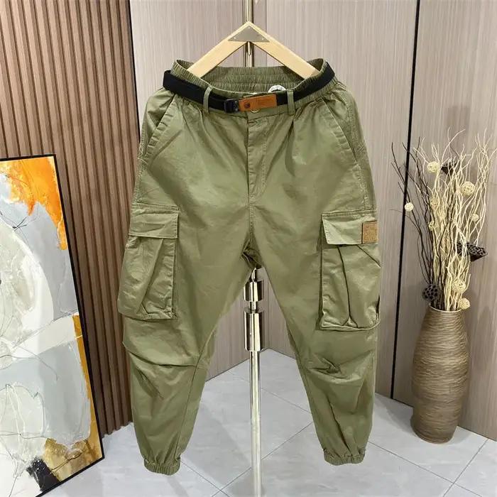 Pantalon harem homme confortable élastique mode décontractée automne cargo poches larges style hip-hop