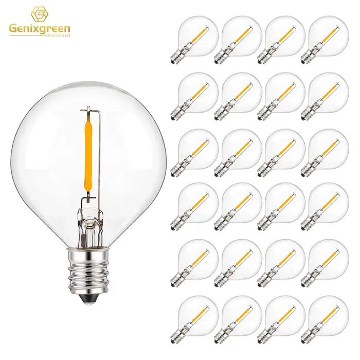 G40 LED chaîne lumière ampoules de remplacement E12 220V 110V Globe ampoule blanc chaud 2200K 10W éq