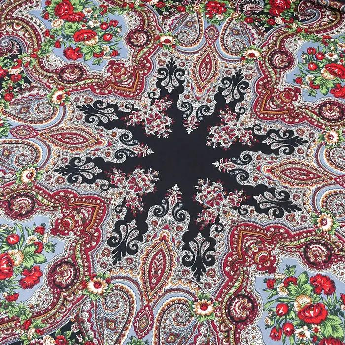 Foulard Russe de Luxe à Imprimé Floral pour Femme, Châle Bandana Carré, 21ème à Franges, Mouchoir, 1