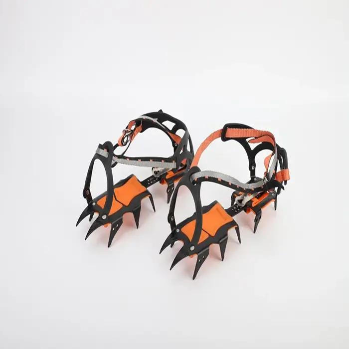 Crampons de neige glacée à 12 dents, antidérapants, couvre-chaussures, Crampons à pointes, en acier