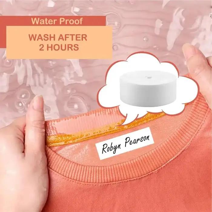 Étiquette en tissu thermocollante imprimée pour vêtements