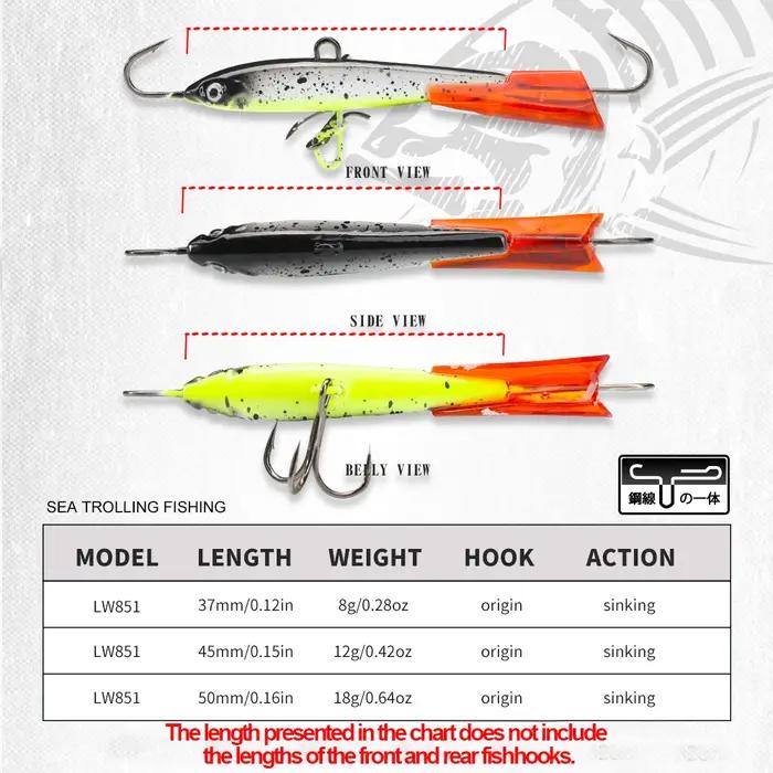 Hunthouse hiver leurre de pêche sur glace 50mm 18g artificiel gabarits équilibreur coulant appâts durs matériel