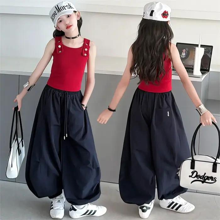 Vêtements pour enfants de 5 à 14 ans, ensembles de vêtements pour adolescents, gilet, haut et pantalon de survêtement, 2 pièces, tenues coréennes à la mode pour filles